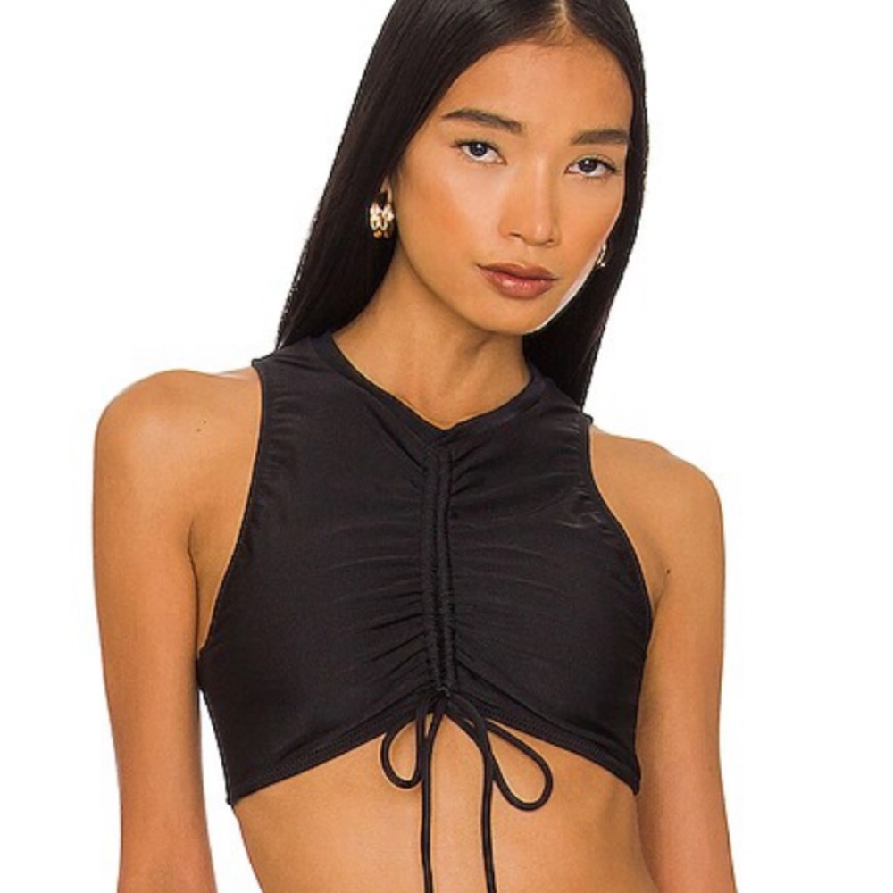 Something Navy Black Cinched Bikini Too